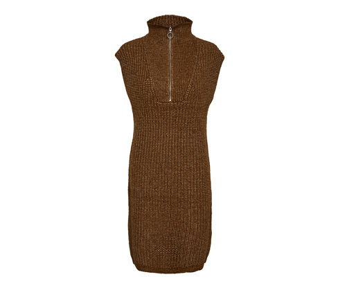 Tchibo - Úpletové šaty - pro ženy - vel. XS 32/34 - barva: hnědá