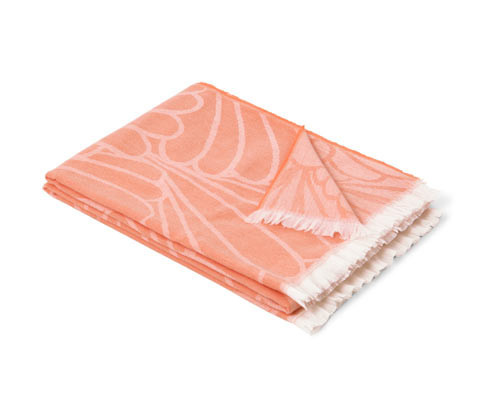 Tchibo - Oboustranná deka s třásněmi - barva: oranžová