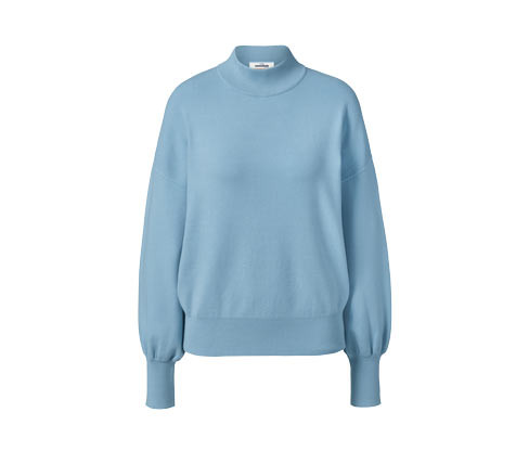 Tchibo - Svetr s balonovými rukávy - pro ženy - vel. S 36/38 - barva: modrá