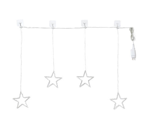 Tchibo - Světelný závěs s LED hvězdami - barva: bílá