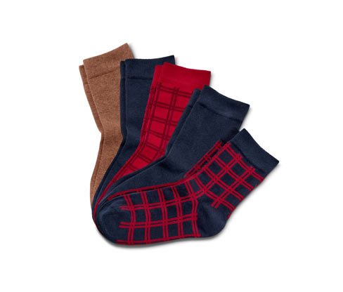 Tchibo - Ponožky - pro ženy - vel. 35-38 - barva: modrá/kostkovaný