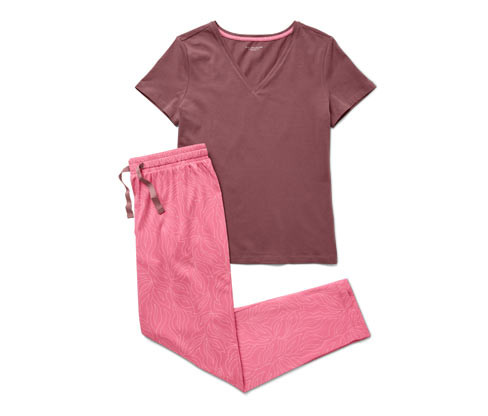 Tchibo - Pyžamo - pro ženy - vel. S 36/38 - barva: růžová/s potiskem