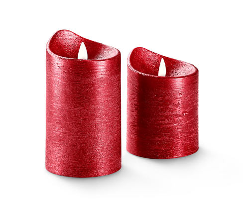 Tchibo - Svíčky z pravého vosku s LED - barva: červená