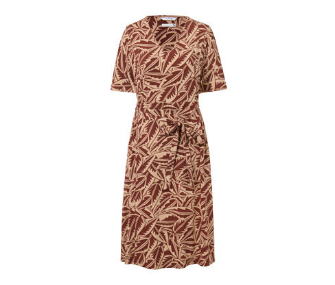 Tchibo - Žerzejové šaty s potiskem - pro ženy - vel. S 36/38 - barva: béžová/s potiskem