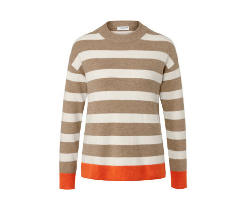 Tchibo - Pruhovaný pletený svetr - pro ženy - vel. S 36/38 - barva: bílá/s proužky