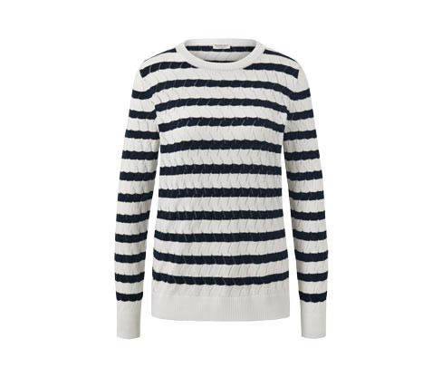 Tchibo - Pruhovaný pletený svetr - pro ženy - vel. XS 32/34 - barva: modrá/s proužky