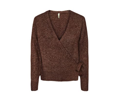 Tchibo - Pletený kabátek v zavinovacím stylu - pro ženy - vel. XS 32/34 - barva: hnědá