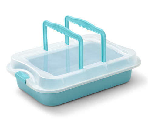 Tchibo - Pečicí plech s víkem - barva: modrá