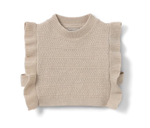 Tchibo - Dívčí pletená vesta - pro dívky - vel. 86/92 - barva: béžová