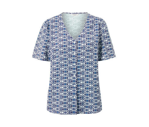 Tchibo - Halenka s celopotiskem - pro ženy - vel. 34 - barva: modrá/s potiskem