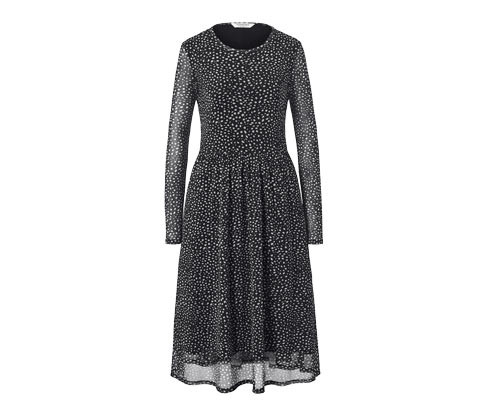 Tchibo - Puntíkované síťované šaty - pro ženy - vel. S 36/38 - barva: černá/s puntíky