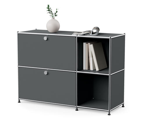 Tchibo - Kovová odkládací skříňka »Cn3« se 2 výklopnými dvířky - barva: zelená