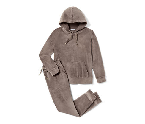 Tchibo - Domácí souprava z plyšové pleteniny - pro ženy - vel. S 36/38 - barva: hnědá