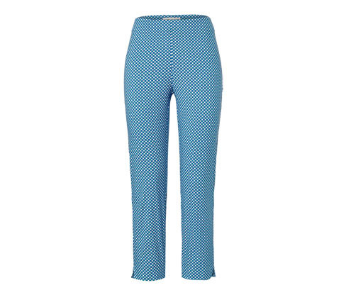 Tchibo - 7/8 strečové kalhoty - pro ženy - vel. 36 - barva: modrá/s potiskem