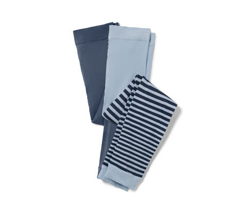 Tchibo - Dětské jemné punčochové legíny - pro dívky - vel. 86/92 - barva: modrá/s proužky