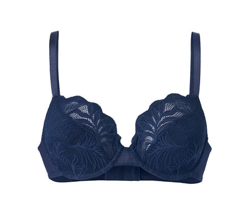 Tchibo - Podprsenka s kosticemi a krajkou - pro ženy - vel. 75B - barva: modrá