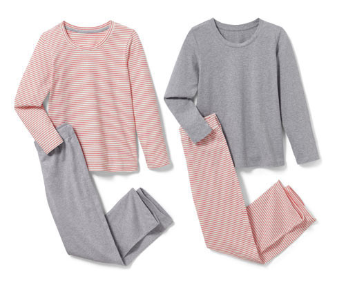 Tchibo - Dětská pyžama - pro dívky - vel. 122/128 - barva: bílá/s proužky