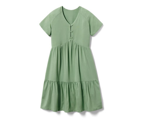 Tchibo - Dívčí stupňovité šaty - vel. 122/128 - barva: zelená