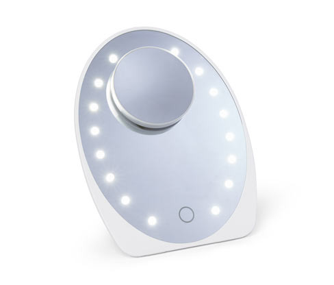 Tchibo - Kosmetické zrcátko s LED osvětlením - barva: bílá