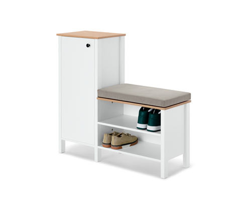 Tchibo - Lavice s botníkem - barva: bílá