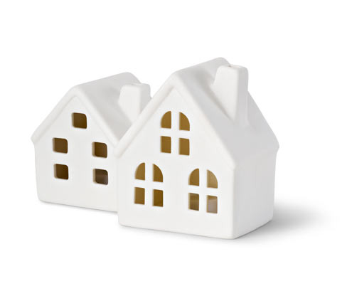 Tchibo - Keramické domečky s LED - barva: bílá