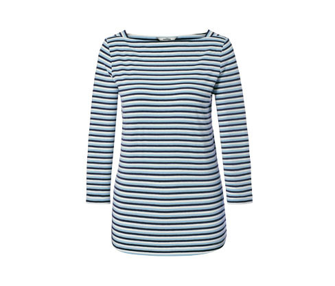 Tchibo - Triko s 3/4 rukávem - pro ženy - vel. S 36/38 - barva: modrá/s proužky
