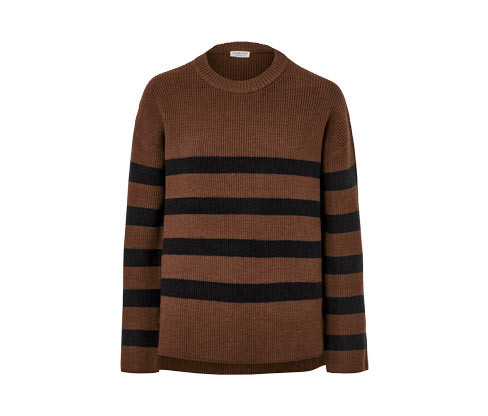 Tchibo - Pruhovaný pletený svetr - pro ženy - vel. S 36/38 - barva: černá/s proužky