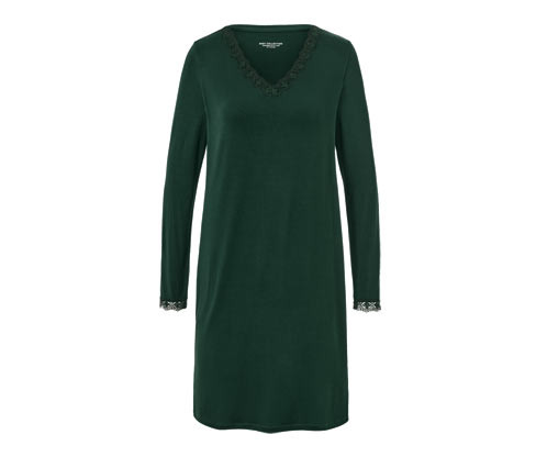 Tchibo - Noční košile s krajkovým lemováním - pro ženy - vel. S 36/38 - barva: zelená