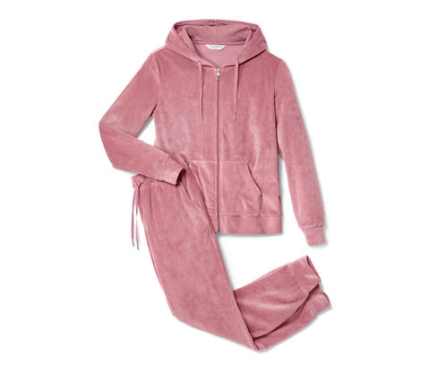 Tchibo - Domácí souprava z plyšového úpletu - pro ženy - vel. S 36/38 - barva: růžová