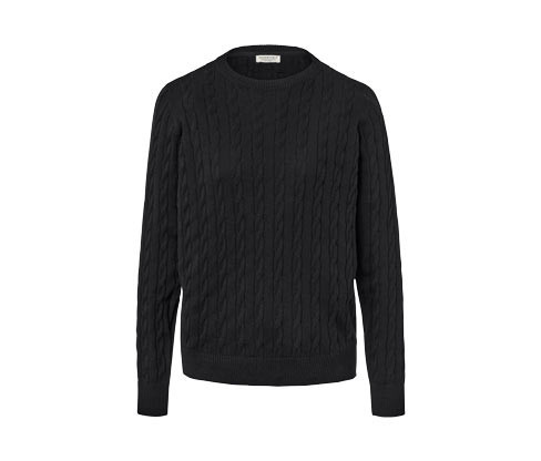 Tchibo - Svetr s copánkovým vzorem - pro ženy - vel. S 36/38 - barva: černá