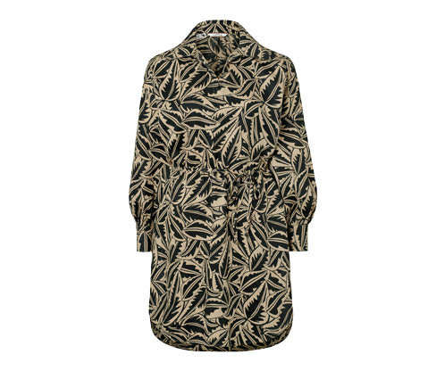 Tchibo - Dlouhá halenka ze lněné směsi - pro ženy - vel. 36 - barva: černá/s potiskem