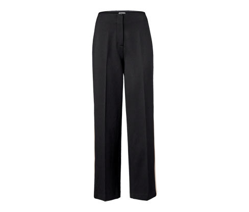 Tchibo - Žerzejové kalhoty s galonovými pruhy - pro ženy - vel. 36 - barva: černá