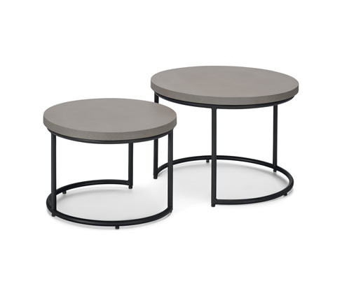 Tchibo - Sada konferenčních stolků s polycementovou deskou - barva: černá