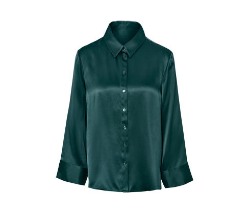 Tchibo - Pyžamový top z čistého hedvábí - pro ženy - vel. 36 - barva: zelená