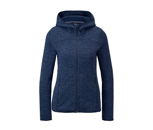 Tchibo - Bunda z pleteného fleecu s kapucí - pro ženy - vel. XS 32/34 - barva: modrá
