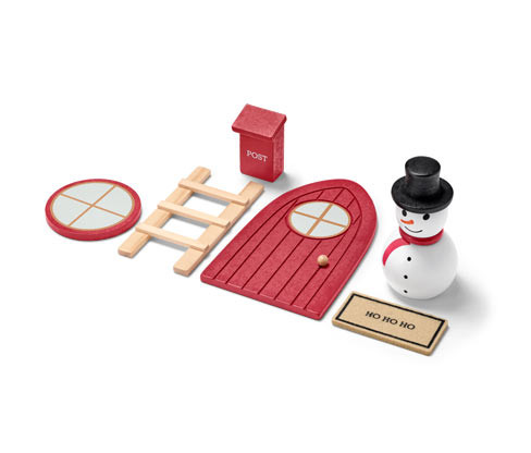 Tchibo - Dvířka pro vánočního skřítka s doplňky - barva: červená