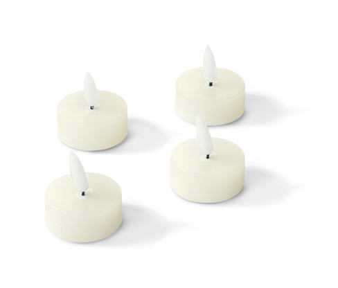 Tchibo - Čajové svíčky LED z pravého vosku - barva: bílá