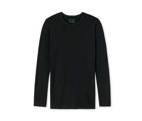Triko s dlouhým rukávem a biobavlnou Schiesser - pro muže - vel. S/4 - barva: černá