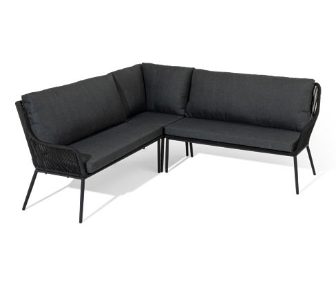Tchibo - Rohová sedací souprava s textilním výpletem - barva: černá