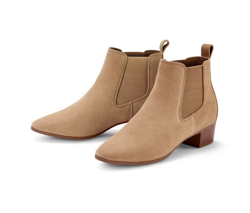 Tchibo - Kotníkové boty z velurové kůže - pro ženy - vel. 37 - barva: béžová