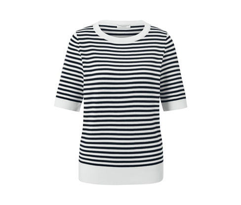 Tchibo - Proužkovaný svetr z jemného úpletu - pro ženy - vel. S 36/38 - barva: modrá/s proužky