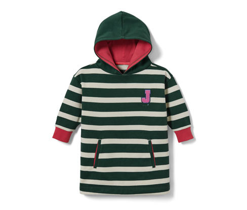 Tchibo - Dlouhá mikina s kapucí - pro dívky - vel. 86/92 - barva: bílá/s proužky