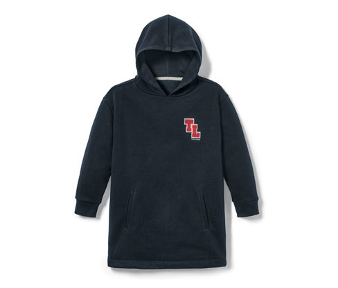 Tchibo - Dlouhá mikina s kapucí - pro dívky - vel. 122/128 - barva: modrá