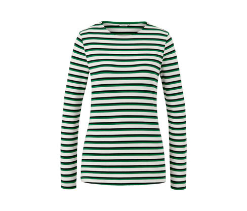 Tchibo - Triko s dlouhým rukávem a proužky - pro ženy - vel. S 36/38 - barva: černá/s proužky