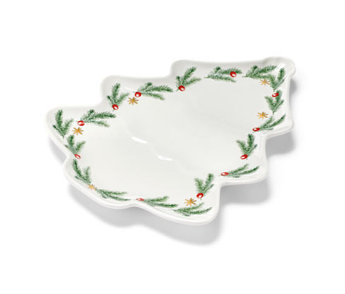 Tchibo - Talíř ve tvaru stromku - barva: zelená