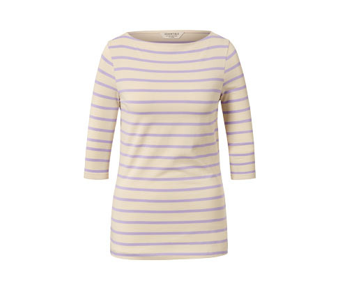 Tchibo - Triko s 3/4 rukávem - pro ženy - vel. S 36/38 - barva: béžová/s proužky