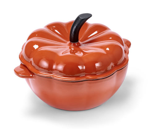 Tchibo - Litinový hrnec ve tvaru dýně - barva: oranžová