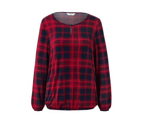 Tchibo - Halenkové triko - pro ženy - vel. S 36/38 - barva: modrá/kostkovaný