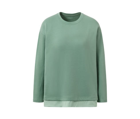 Tchibo - Fitness tričko s dlouhým rukávem Oversized - pro ženy - vel. XS 32/34 - barva: zelená