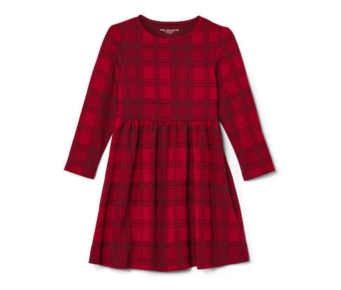 Tchibo - Dívčí žerzejové šaty - pro dívky - vel. 86/92 - barva: černá/kostkovaný